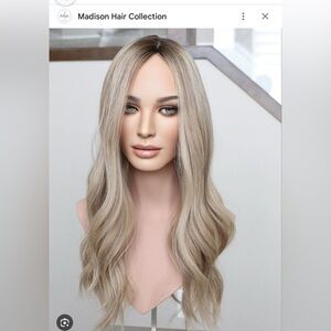 Madison Hair Collection 24" Silk Hair Topper 9"x9" Large Base NEW